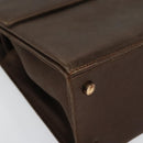 Salvatore Ferragamo Gancini Hand Bag Leather 2way Brown Gold Auth BA4475-10