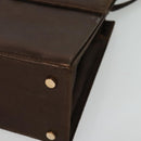 Salvatore Ferragamo Gancini Hand Bag Leather 2way Brown Gold Auth BA4475-15