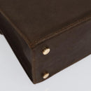 Salvatore Ferragamo Gancini Hand Bag Leather 2way Brown Gold Auth BA4475-16