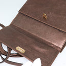 Salvatore Ferragamo Gancini Hand Bag Leather 2way Brown Gold Auth BA4475-19