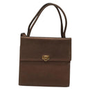 Salvatore Ferragamo Gancini Hand Bag Leather 2way Brown Gold Auth BA4475-13