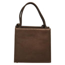 Salvatore Ferragamo Gancini Hand Bag Leather 2way Brown Gold Auth BA4475-2