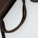 Salvatore Ferragamo Gancini Hand Bag Leather 2way Brown Gold Auth BA4475-7