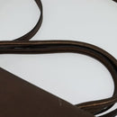 Salvatore Ferragamo Gancini Hand Bag Leather 2way Brown Gold Auth BA4475-8