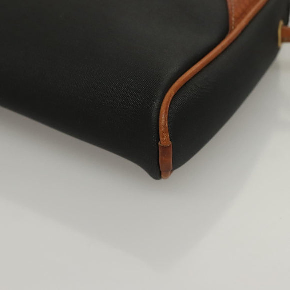 Christian Dior Shoulder Bag Leather PVC Black Brown Auth BA4478