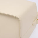 GIVENCHY Hand Bag Leather Cream Gold Auth BA4481-14