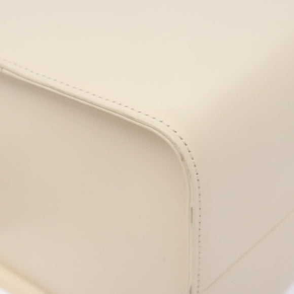 GIVENCHY Hand Bag Leather Cream Gold Auth BA4481