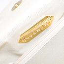 GIVENCHY Hand Bag Leather Cream Gold Auth BA4481-10