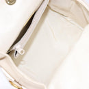 GIVENCHY Hand Bag Leather Cream Gold Auth BA4481-11