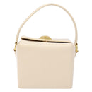 GIVENCHY Hand Bag Leather Cream Gold Auth BA4481-13