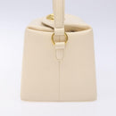GIVENCHY Hand Bag Leather Cream Gold Auth BA4481-3