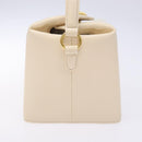 GIVENCHY Hand Bag Leather Cream Gold Auth BA4481-4