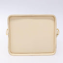 GIVENCHY Hand Bag Leather Cream Gold Auth BA4481-5