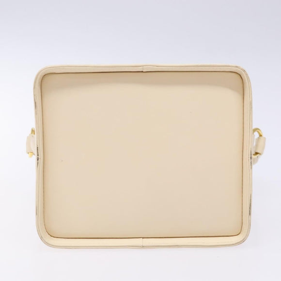 GIVENCHY Hand Bag Leather Cream Gold Auth BA4481