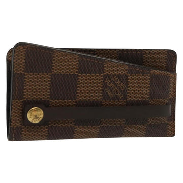 LOUIS VUITTON Damier Ebene Clochette Key Case N62661 LV Auth BA4483