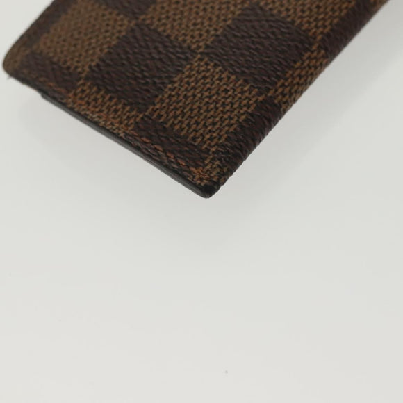 LOUIS VUITTON Damier Ebene Clochette Key Case N62661 LV Auth BA4483