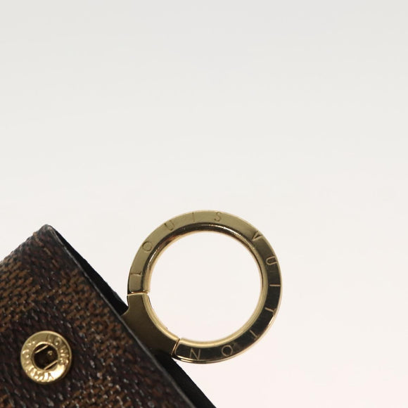 LOUIS VUITTON Damier Ebene Clochette Key Case N62661 LV Auth BA4483