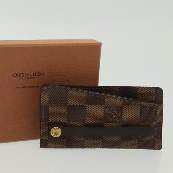 LOUIS VUITTON Damier Ebene Clochette Key Case N62661 LV Auth BA4483
