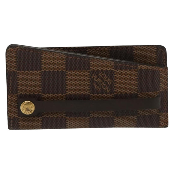 LOUIS VUITTON Damier Ebene Clochette Key Case N62661 LV Auth BA4483