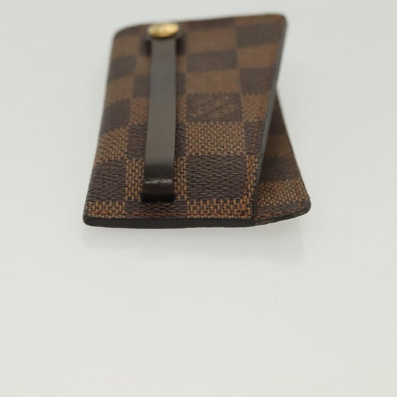 LOUIS VUITTON Damier Ebene Clochette Key Case N62661 LV Auth BA4483