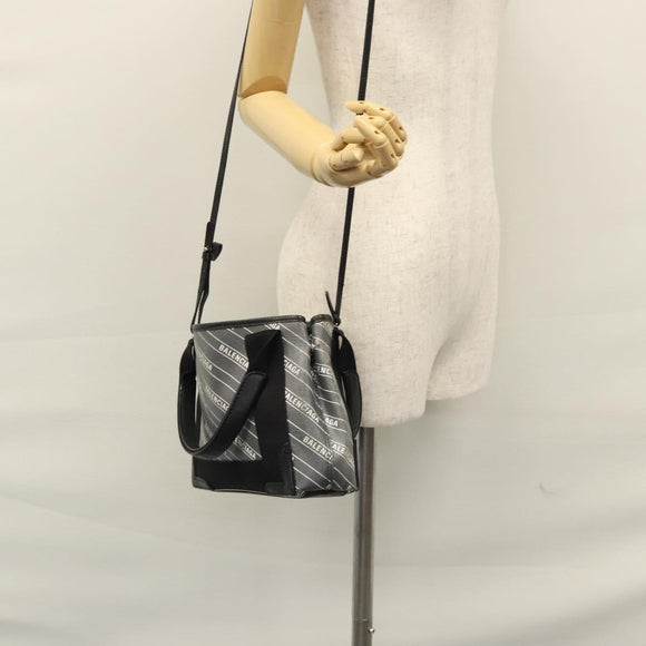 BALENCIAGA Hand Bag PVC Leather 2way Gray 390346 Auth BA449