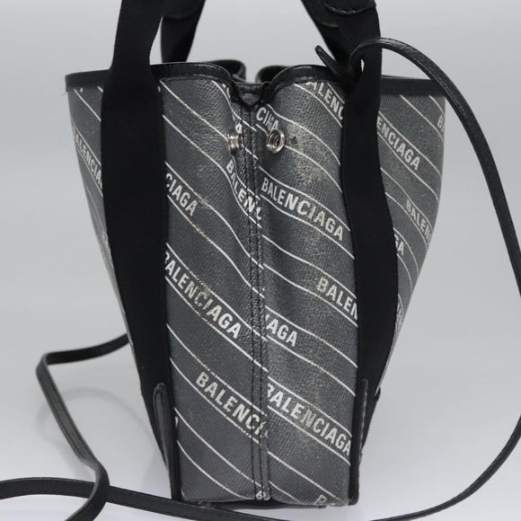 BALENCIAGA Hand Bag PVC Leather 2way Gray 390346 Auth BA449
