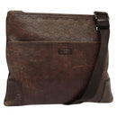 GUCCI GG Canvas Guccissima Shoulder Bag Leather Brown Silver 162914 Auth BA4492-1