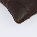 GUCCI GG Canvas Guccissima Shoulder Bag Leather Brown Silver 162914 Auth BA4492-12