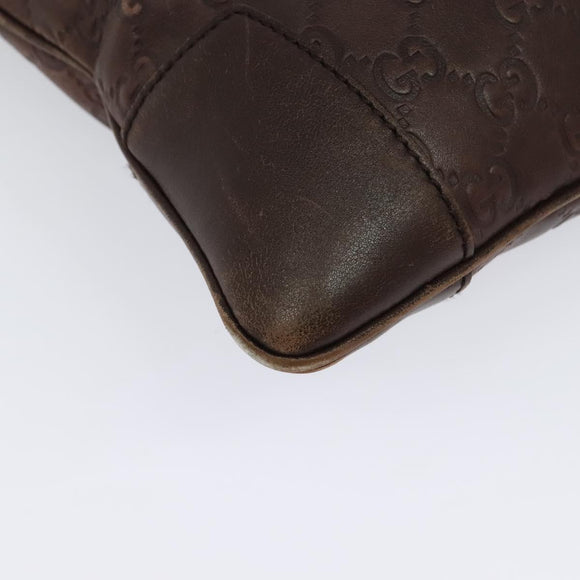 GUCCI GG Canvas Guccissima Shoulder Bag Leather Brown Silver 162914 Auth BA4492