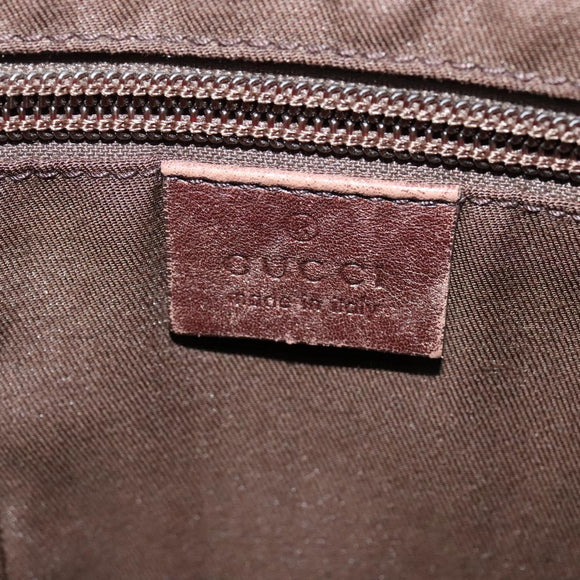 GUCCI GG Canvas Guccissima Shoulder Bag Leather Brown Silver 162914 Auth BA4492