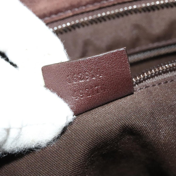 GUCCI GG Canvas Guccissima Shoulder Bag Leather Brown Silver 162914 Auth BA4492