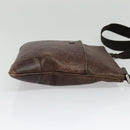 GUCCI GG Canvas Guccissima Shoulder Bag Leather Brown Silver 162914 Auth BA4492-5