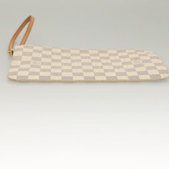 LOUIS VUITTON Damier Azur Neverfull MM Pouch LV Auth BA4500