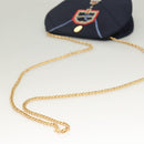 CARTIER Chain Shoulder Bag Cotton Navy Gold Auth BA4502-7