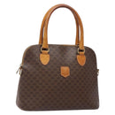 CELINE Macadam Canvas Hand Bag PVC Leather Brown Gold Auth BA4505-1