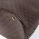 CELINE Macadam Canvas Hand Bag PVC Leather Brown Gold Auth BA4505-15