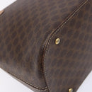 CELINE Macadam Canvas Hand Bag PVC Leather Brown Gold Auth BA4505-16