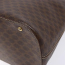 CELINE Macadam Canvas Hand Bag PVC Leather Brown Gold Auth BA4505-17