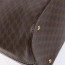 CELINE Macadam Canvas Hand Bag PVC Leather Brown Gold Auth BA4505-18