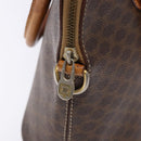 CELINE Macadam Canvas Hand Bag PVC Leather Brown Gold Auth BA4505-8