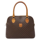 CELINE Macadam Canvas Hand Bag PVC Leather Brown Gold Auth BA4505-13