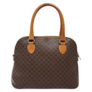 CELINE Macadam Canvas Hand Bag PVC Leather Brown Gold Auth BA4505-2