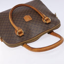 CELINE Macadam Canvas Hand Bag PVC Leather Brown Gold Auth BA4505-6