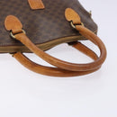 CELINE Macadam Canvas Hand Bag PVC Leather Brown Gold Auth BA4505-7