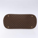 CELINE Macadam Canvas Hand Bag PVC Leather Brown Gold Auth BA4505-5
