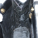 Salvatore Ferragamo Tote Bag Embossed Leather Black Gold Auth BA4507-18