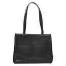 Salvatore Ferragamo Tote Bag Embossed Leather Black Gold Auth BA4507-3