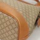 CELINE Macadam Canvas Shoulder Bag PVC Beige Gold Auth BA4513-9