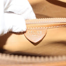 CELINE Macadam Canvas Shoulder Bag PVC Beige Gold Auth BA4513-20