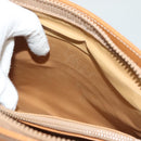 CELINE Macadam Canvas Shoulder Bag PVC Beige Gold Auth BA4513-11